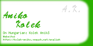 aniko kolek business card