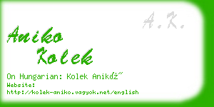 aniko kolek business card